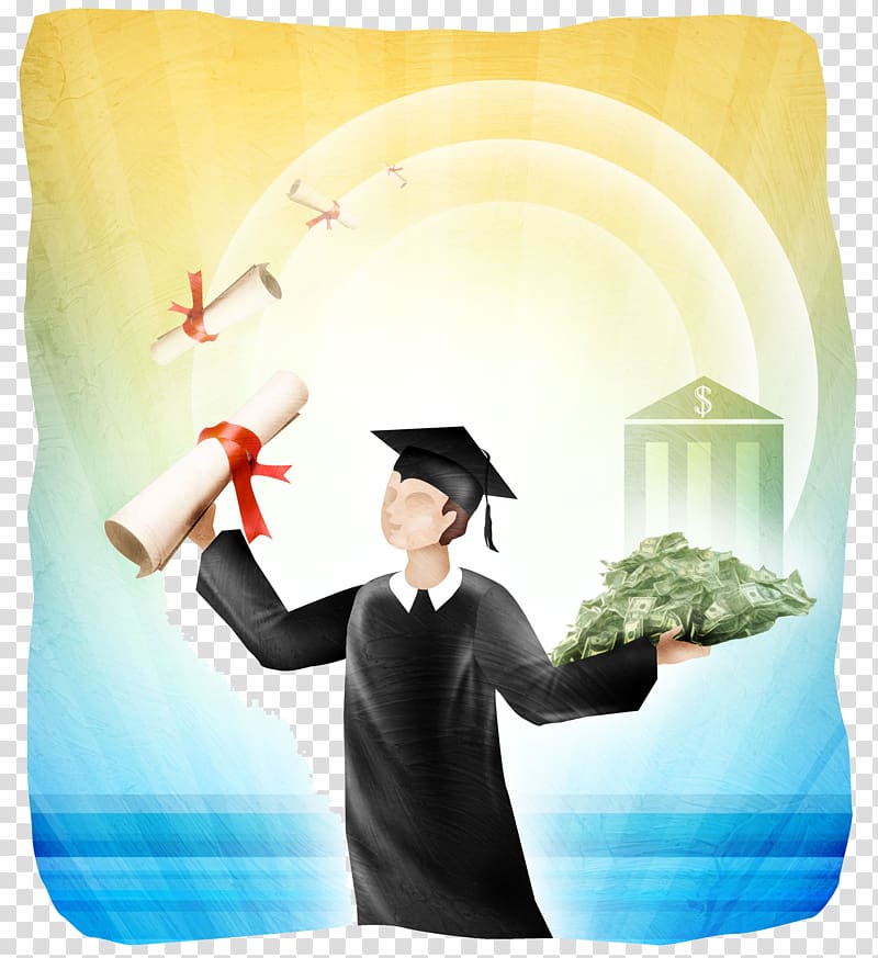 Student Education College FAFSA Scholarship, A student with a bachelor\'s certificate and a note transparent background PNG clipart