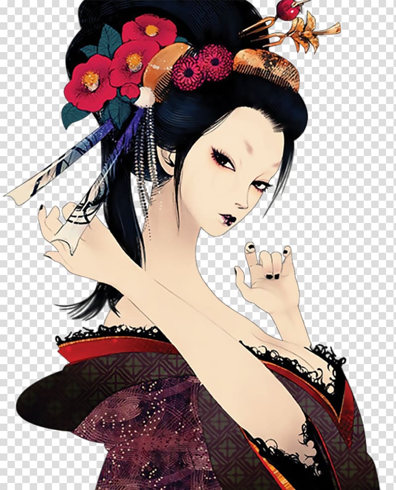 Memoirs of a Geisha Japanese art Drawing, Anime transparent background PNG clipart