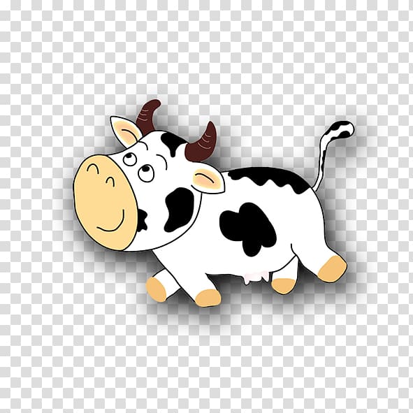 Cattle Cartoon Illustration, Cartoon Cow transparent background PNG clipart