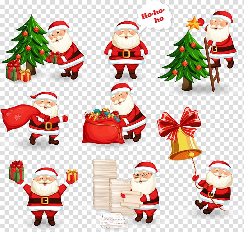 Santa Claus Christmas Gift Illustration, Santa Claus transparent background PNG clipart