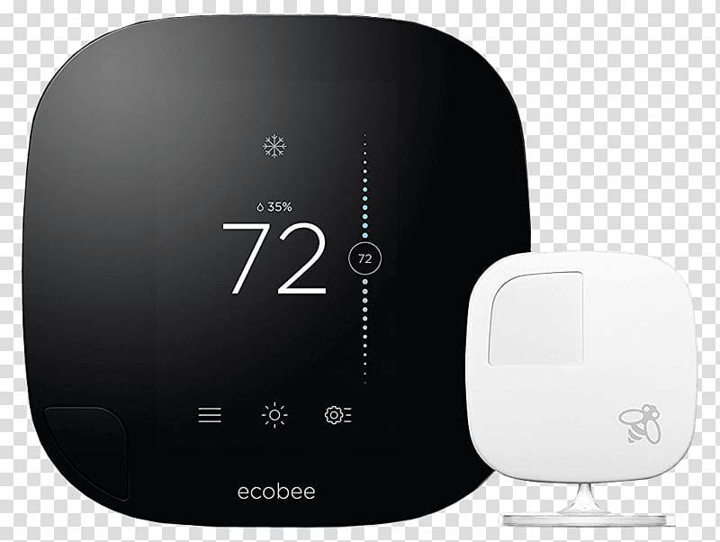 Smart thermostat ecobee Home Automation Kits HomeKit, thermostat save energy transparent background PNG clipart