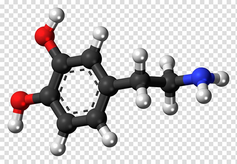 Dopamine Molecule Brain Neuron Chemical structure, chemical transparent background PNG clipart