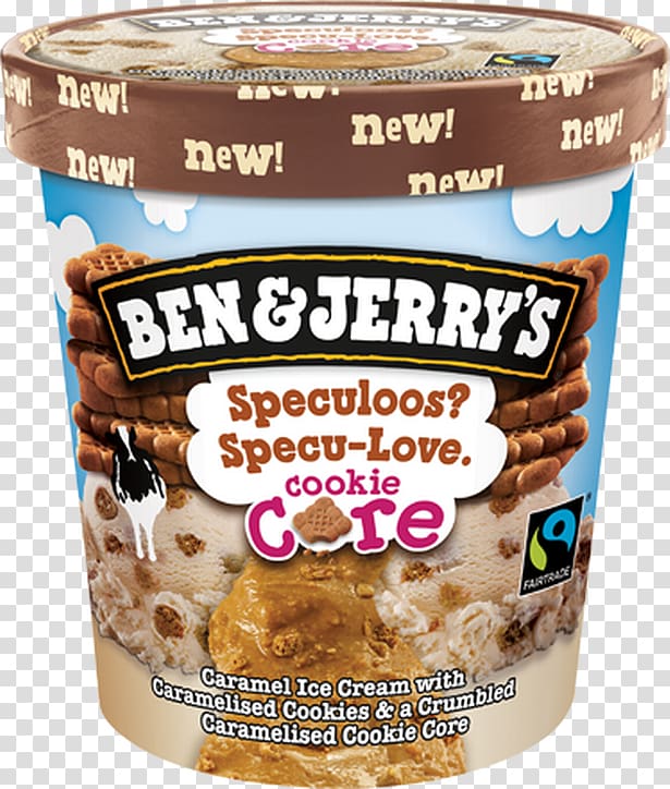 Ice cream Speculaas Ben & Jerry's Peanut butter cookie, ice cream transparent background PNG clipart