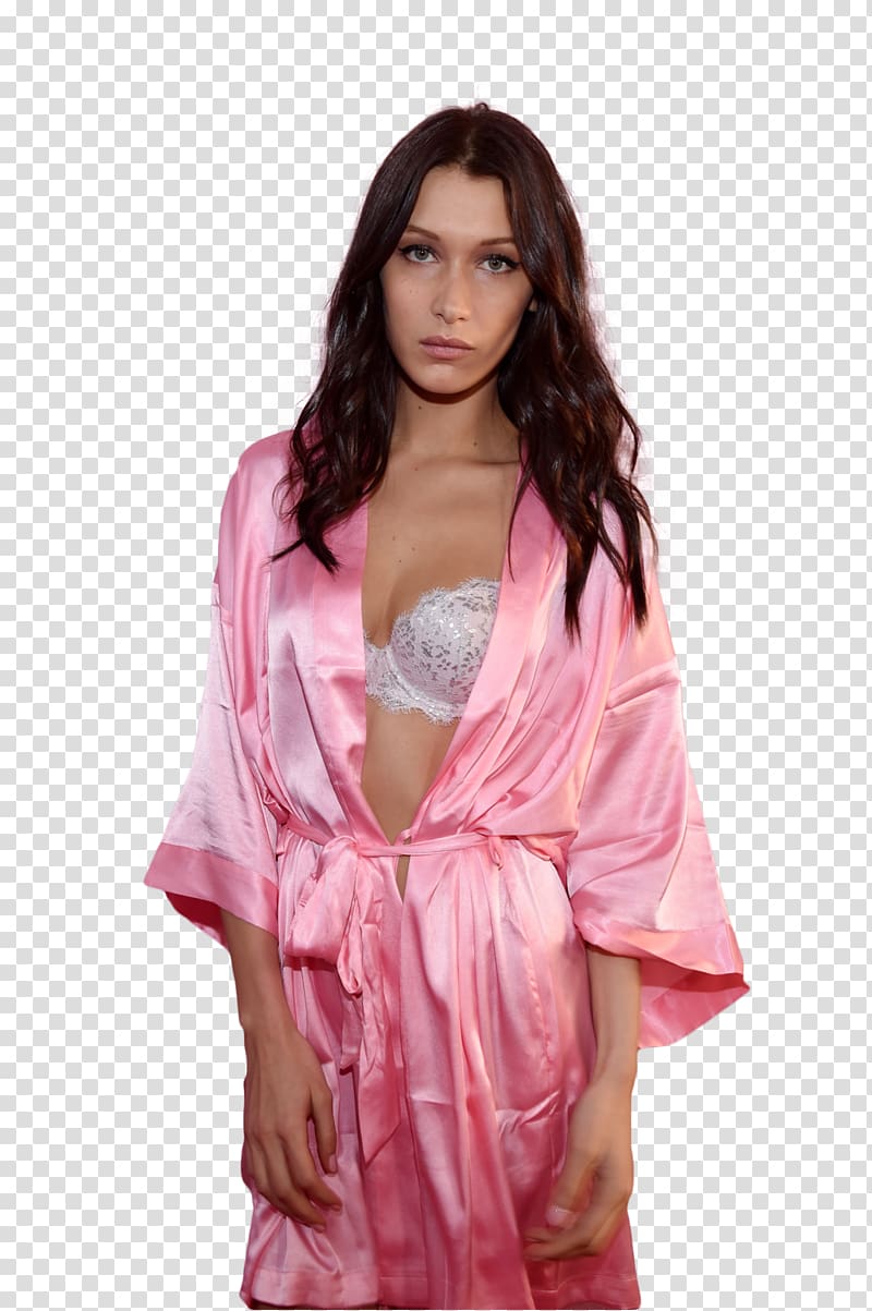 Bella Hadid Model Robe Victoria\'s Secret Pink, Bella Hadid transparent background PNG clipart