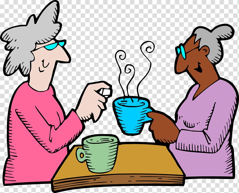 Coffee Tea Drink Woman , Two old women who drink tea transparent background PNG clipart