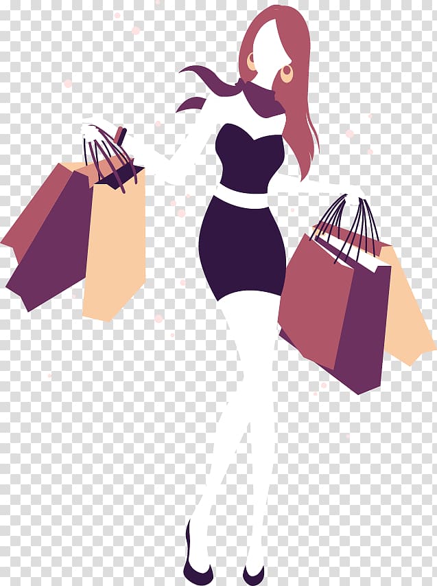 Woman Shopping Shopping Girl Illustration Fashion Girl Shopping Silhouette Transparent Background Png Clipart Hiclipart