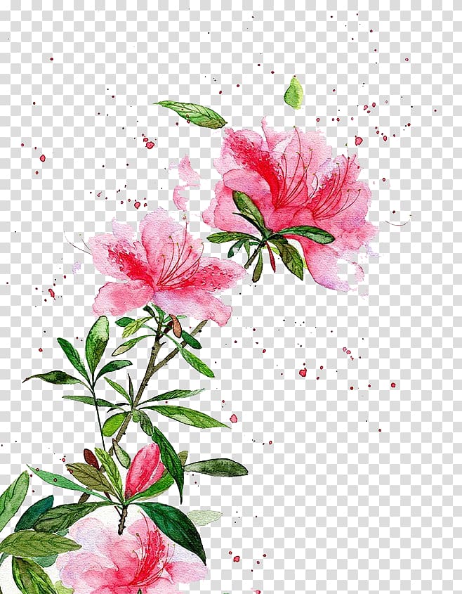 pink peony flowers art, Watercolor: Flowers Watercolor painting Chinese art Landscape painting, Watercolor flowers transparent background PNG clipart
