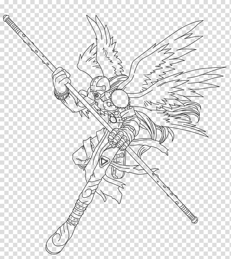 Angemon Patamon Line art Seraphimon Digimon, digimon transparent background PNG clipart