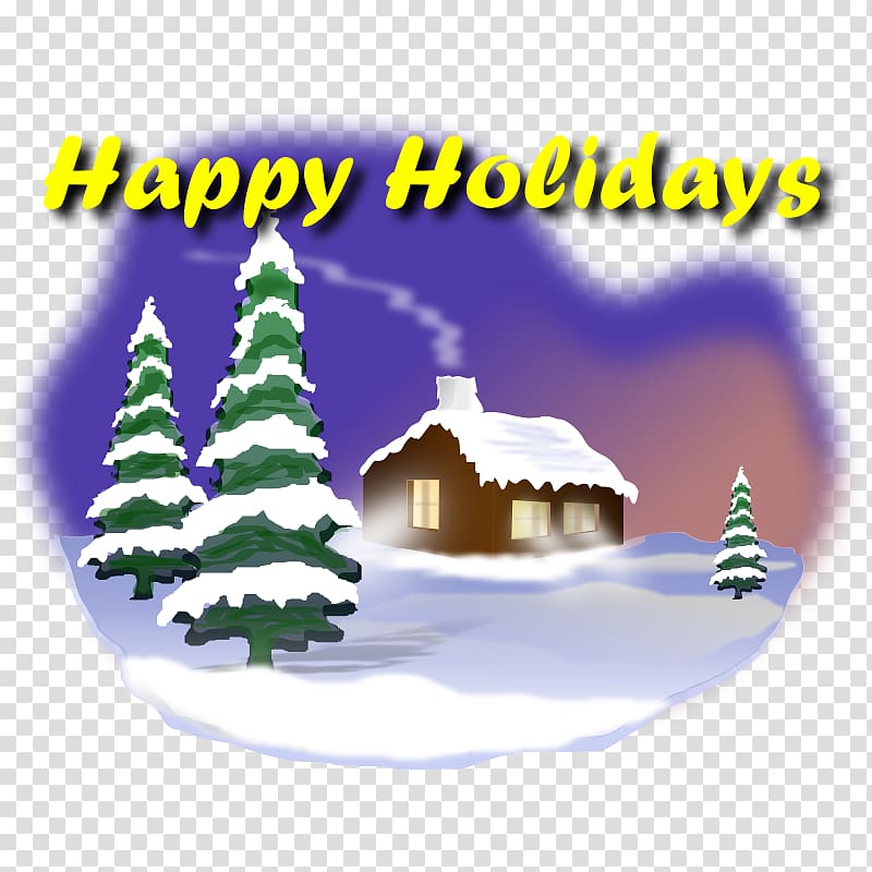 Christmas Open Holiday graphics, winter scene transparent background PNG clipart
