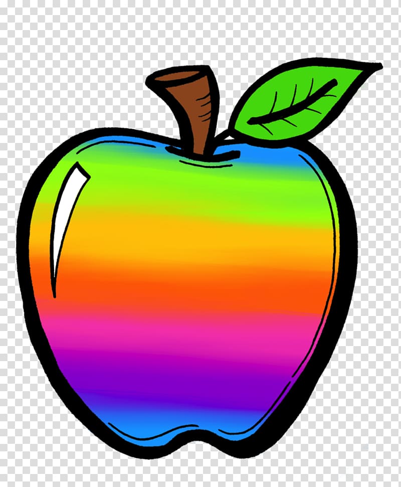 Crayon Drawing , Rainbow Apple transparent background PNG clipart