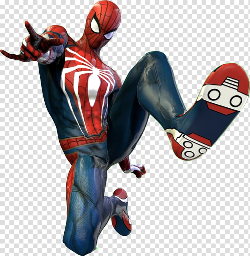 Cartoon Figurine Character Fiction, Spiderman 2018 transparent background PNG clipart