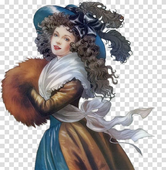 Animaatio Victorian era Painting, winter-girl transparent background PNG clipart