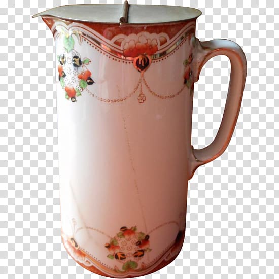 Jug Pitcher Antique Mug Porcelain, suitcase handpainted transparent background PNG clipart