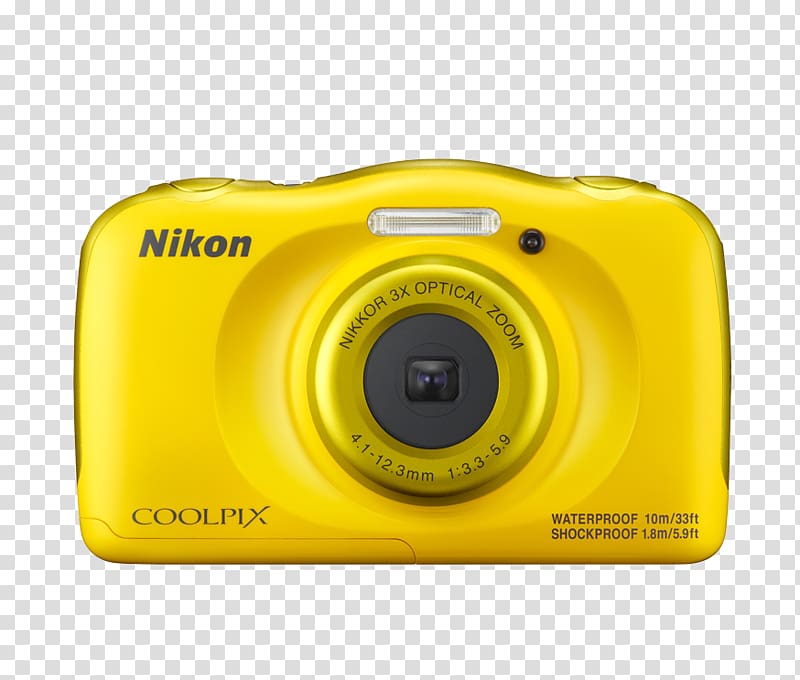 Point-and-shoot camera Nikon COOLPIX S33 Nikon Coolpix W100 Digital Camera (Yellow) Nikon Coolpix W100 13MP Waterproof Camera (White), pair programming digital transparent background PNG clipart