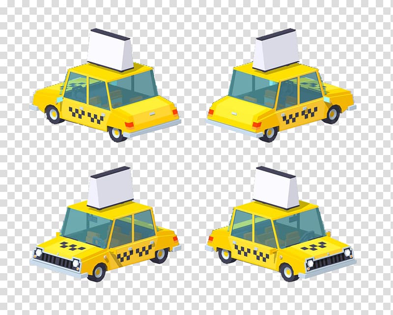 Taxi Cartoon Automotive design Illustration, Isometric illustration hand-drawn cartoon taxi transparent background PNG clipart