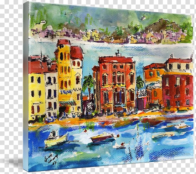 Sestri Levante Watercolor painting Gallery wrap Art, painting transparent background PNG clipart