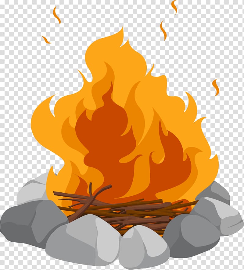campfire illustration, Campfire Cartoon Bonfire , Camp firewood heap transparent background PNG clipart