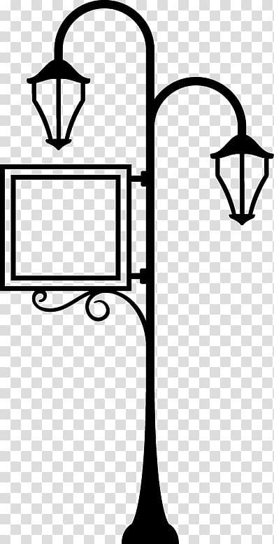 Street light Black and white , Retro street billboard transparent background PNG clipart