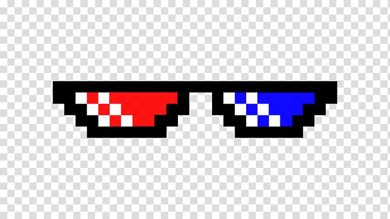 3D glasses pixel art, T-shirt Sunglasses Major League Gaming, Thug Life transparent background PNG clipart