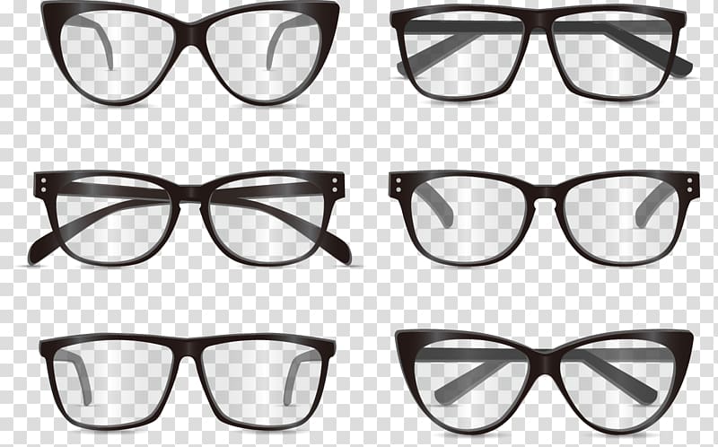 Getting Glasses Horn-rimmed glasses .xchng, painted black frame glasses collection transparent background PNG clipart