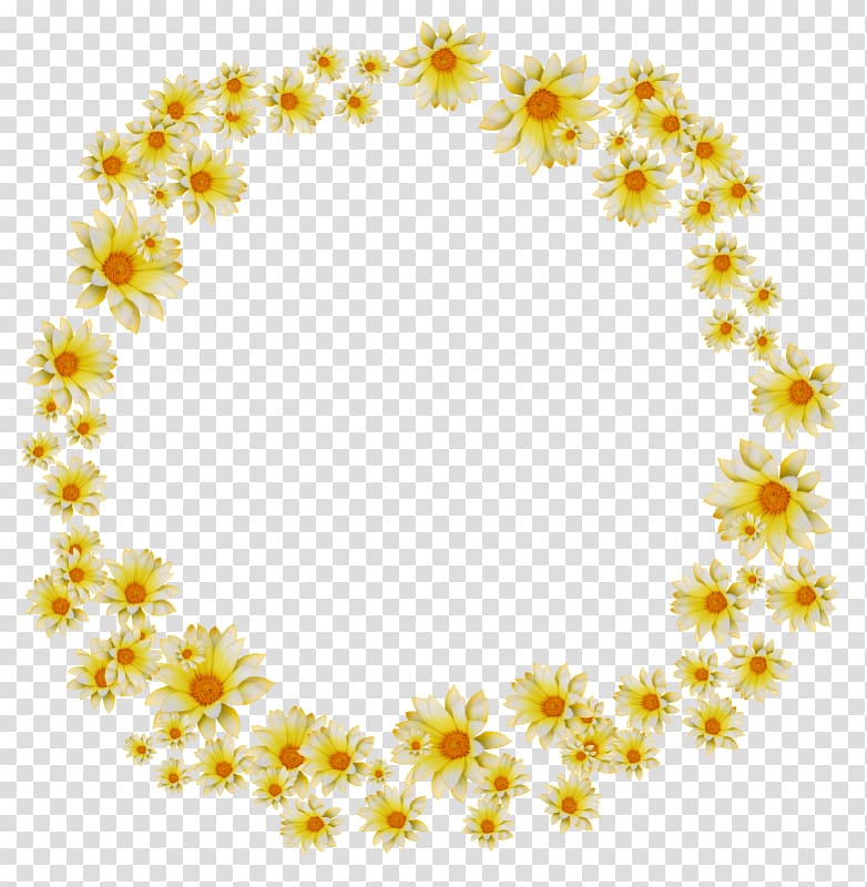 Flower Wreath, Chamomile pattern transparent background PNG clipart