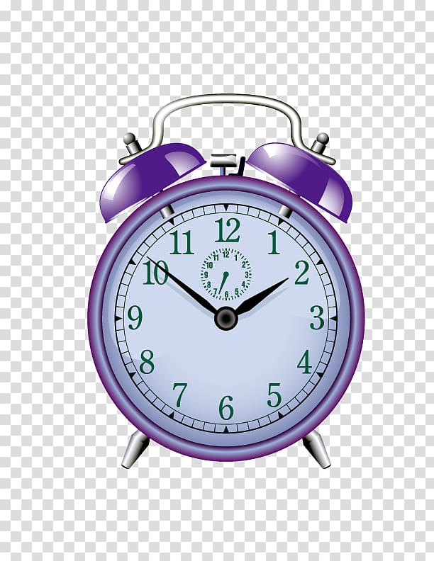 Alarm clock Time clock , Purple alarm clock transparent background PNG clipart