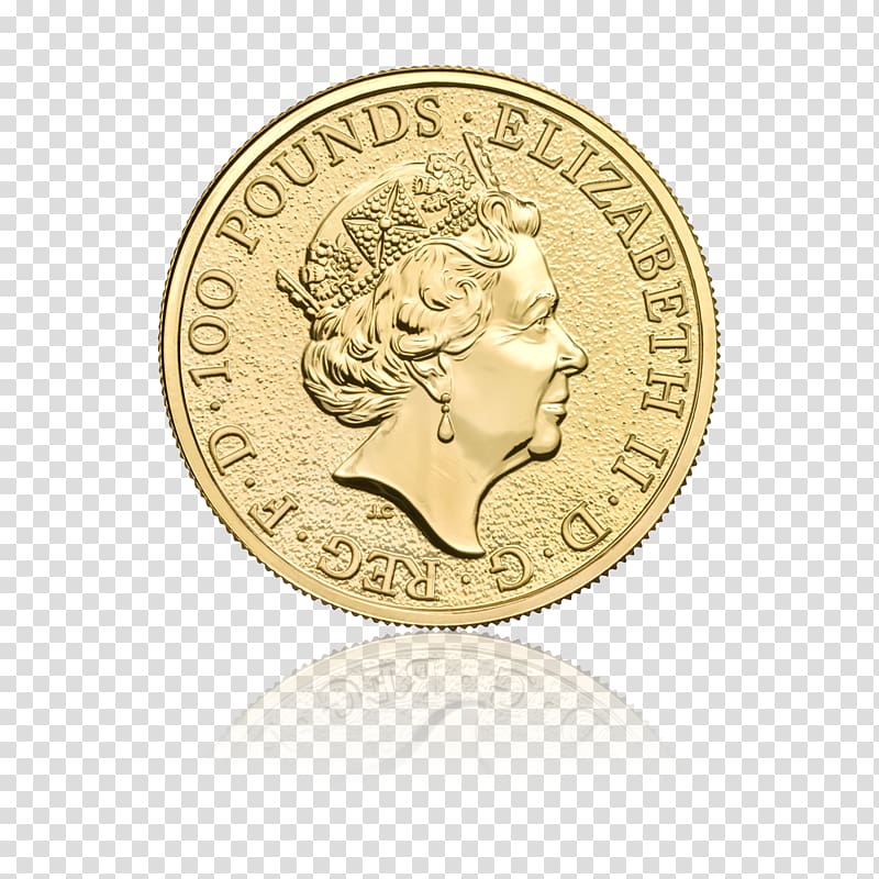 The Queen\'s Beasts Royal Mint Bullion coin Gold, Coin transparent background PNG clipart