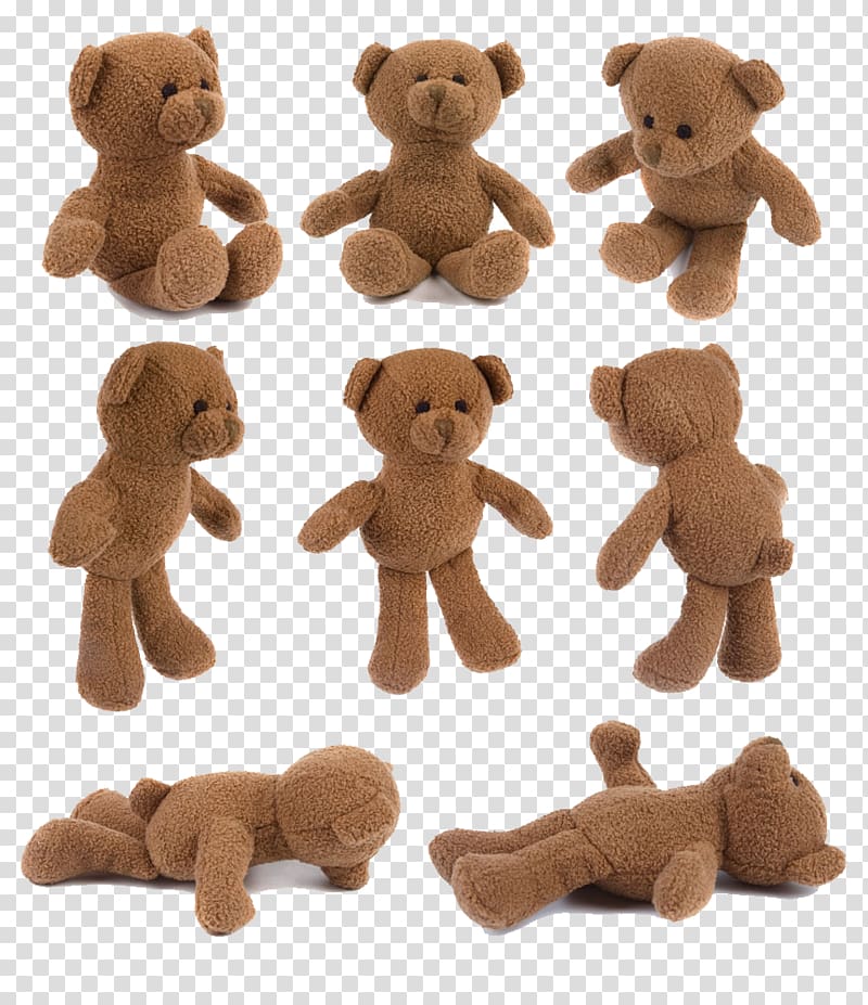 Teddy bear Stuffed toy Doll, A variety of positions toy bear transparent background PNG clipart