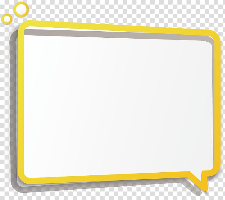 yellow and white template art, Speech balloon Rectangle, Square Dialog transparent background PNG clipart