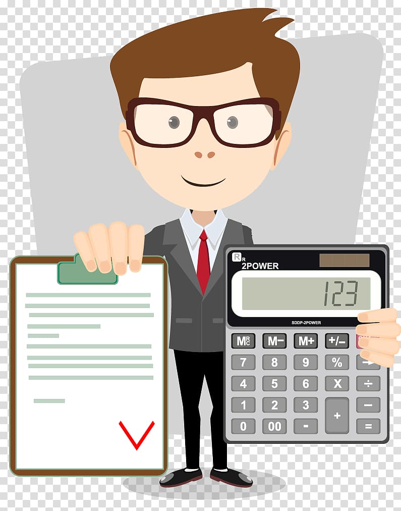 salesman holding calculator and clipboard , Accountant Accounting , calculator transparent background PNG clipart