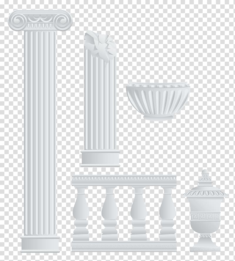 white pillar and banister illustration, White Product Pattern, Greek Fence Columns and Elements transparent background PNG clipart