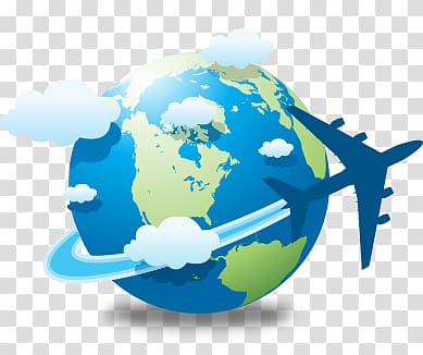 earth and airplane transparent background PNG clipart
