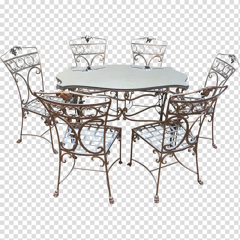 Table Chair Garden furniture Dining room Wrought iron, patio transparent background PNG clipart