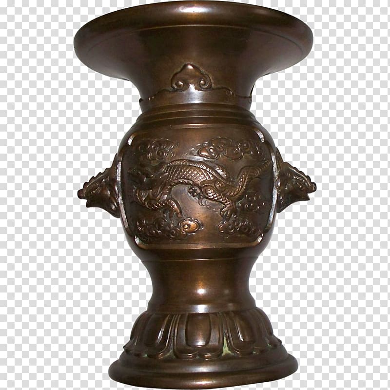 Urn Bronze Vase Meiji period Japan, vase transparent background PNG clipart