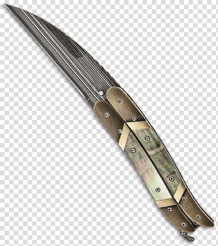 Bowie knife Hunting & Survival Knives Blade Butterfly knife, knife transparent background PNG clipart