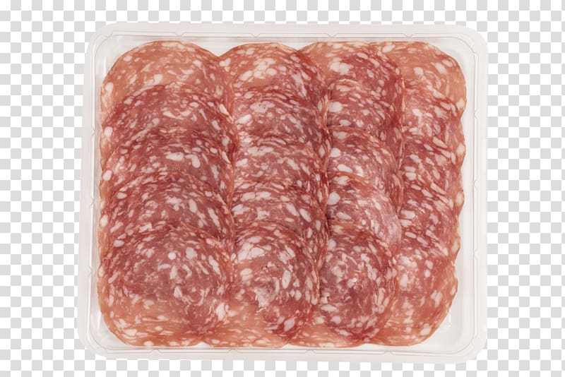 Genoa salami Soppressata Mettwurst Sausage, sausage transparent background PNG clipart