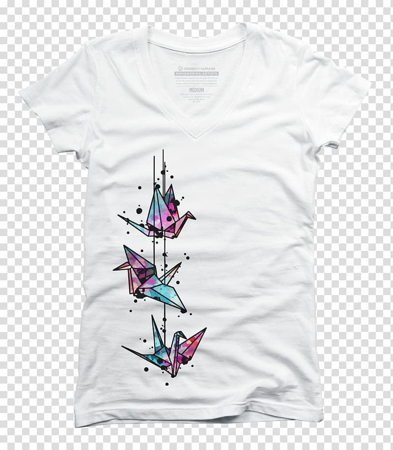 Printed T-shirt Spreadshirt Sleeve Top, crane songzi transparent background PNG clipart