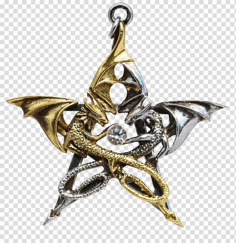 Pentacle Pentagram Amulet Dragon Wicca, fashion crystal box design transparent background PNG clipart
