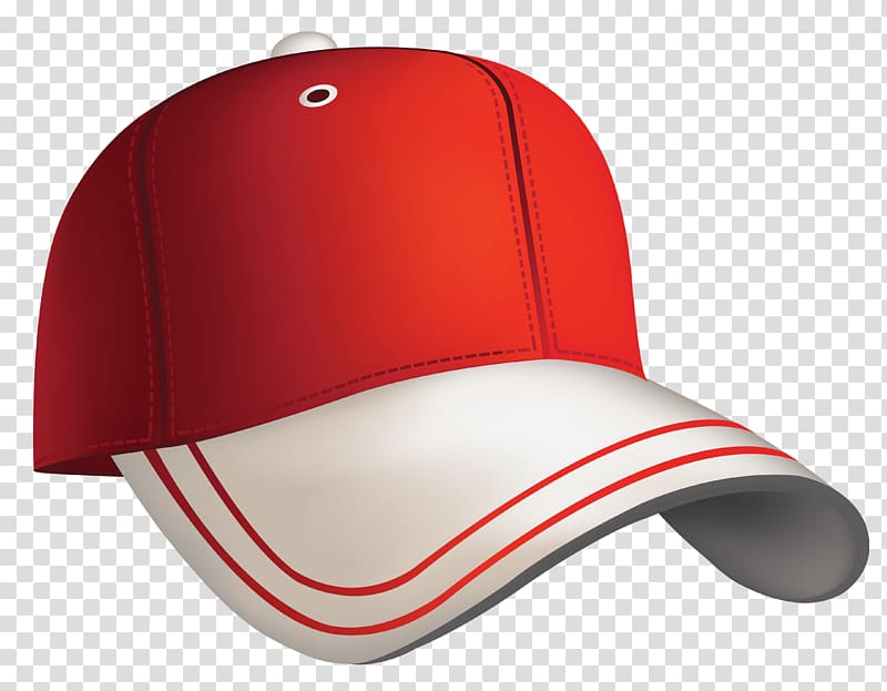 red and white curve-brimmed cap , Baseball cap , Baseball Cap transparent background PNG clipart
