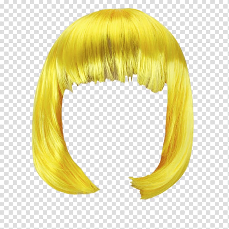 blonde hair , Wig Yellow Bob transparent background PNG clipart