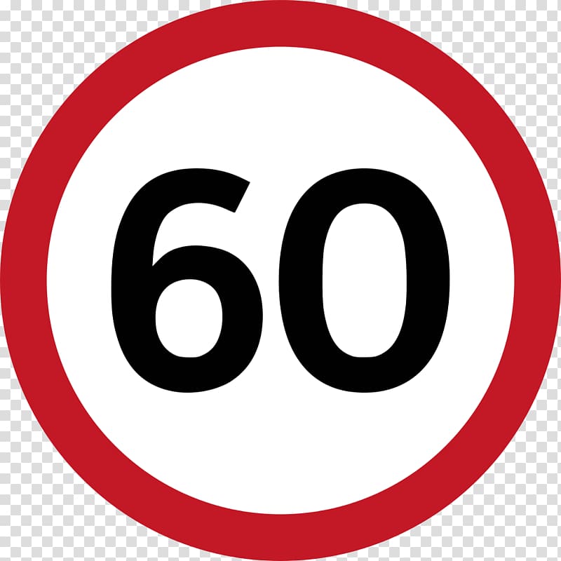 Prohibitory traffic sign Road Speed limit, 60th transparent background PNG clipart