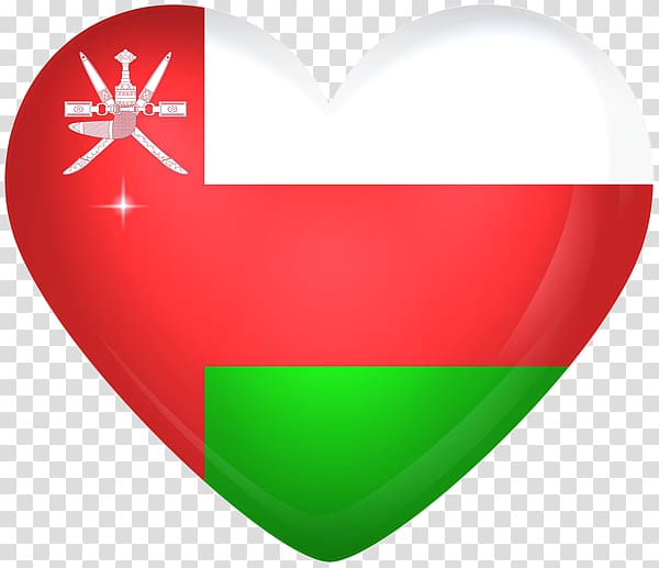 Flag of Oman Sultanate of Muscat National flag, Heart Flag transparent background PNG clipart