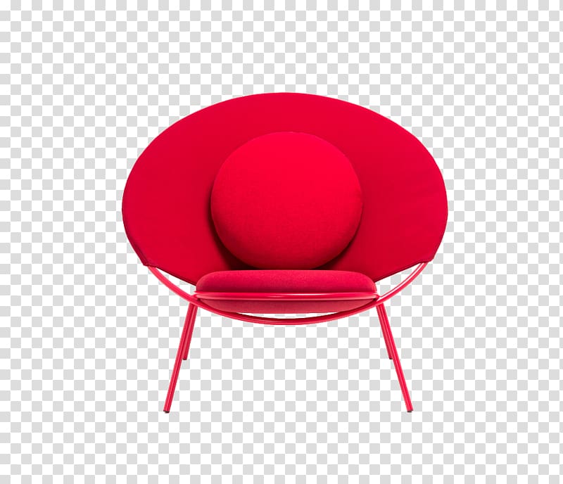 red fabric chair with round pillow , Chair Circle Font, chair transparent background PNG clipart