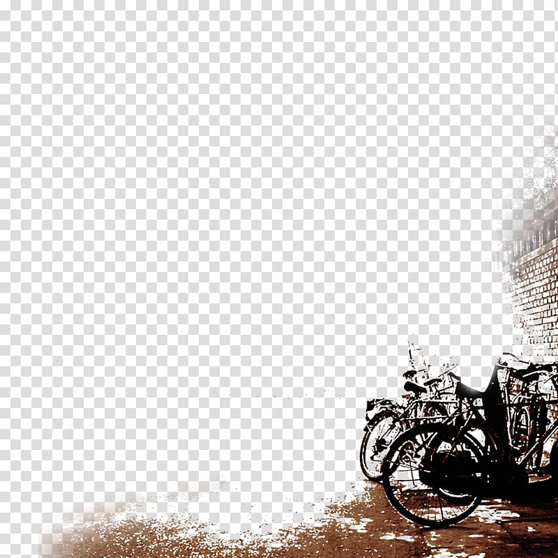 bicycle lot parked near concrete wall, Child , Vintage street bike background material transparent background PNG clipart