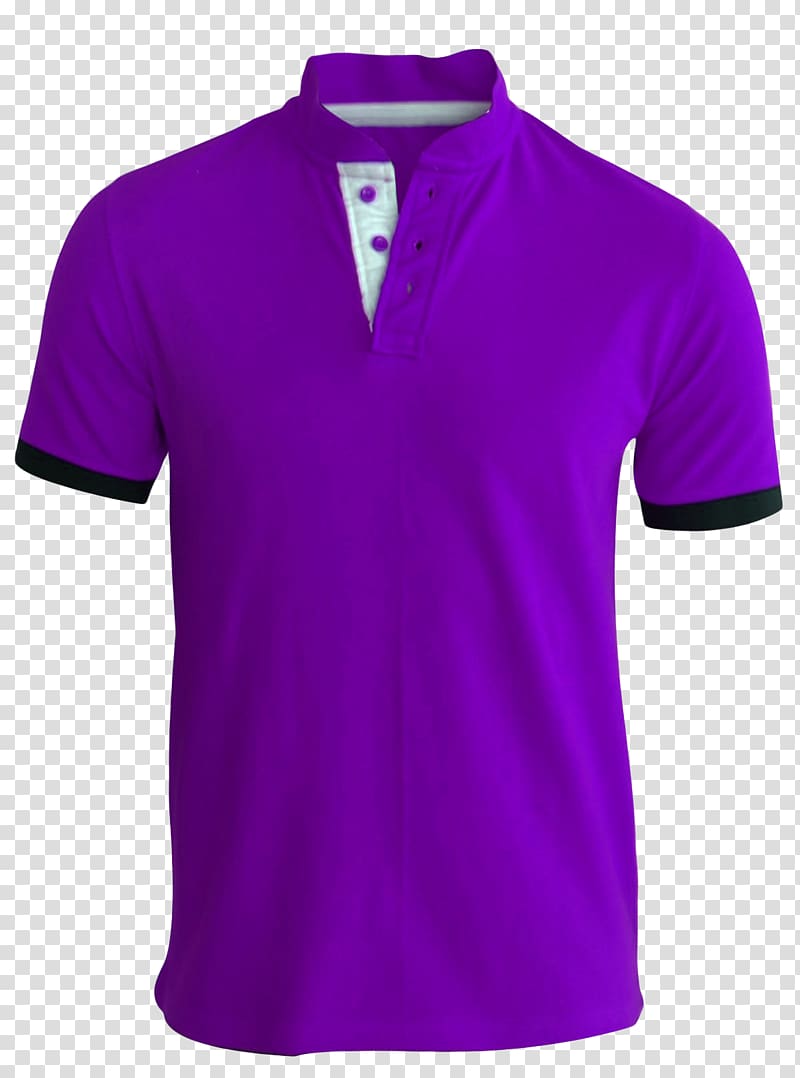 purple polo shirt with black trim , Printed T-shirt Polo shirt, Men T Shirt transparent background PNG clipart