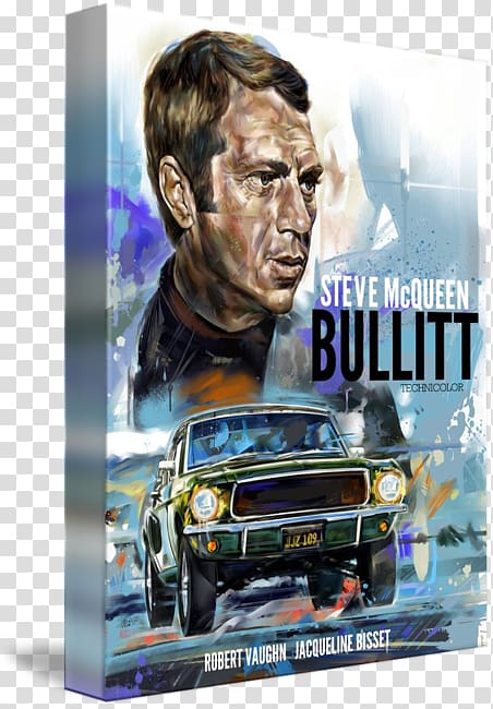 Car Bullitt Ford Mustang San Francisco Poster, steve mcQueen transparent background PNG clipart