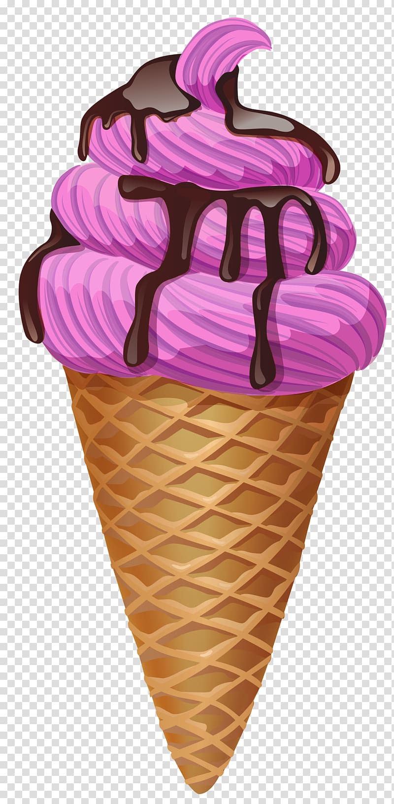 soft serve ice cream , Ice cream cone Chocolate ice cream Sundae, Pink Ice Cream Cone transparent background PNG clipart