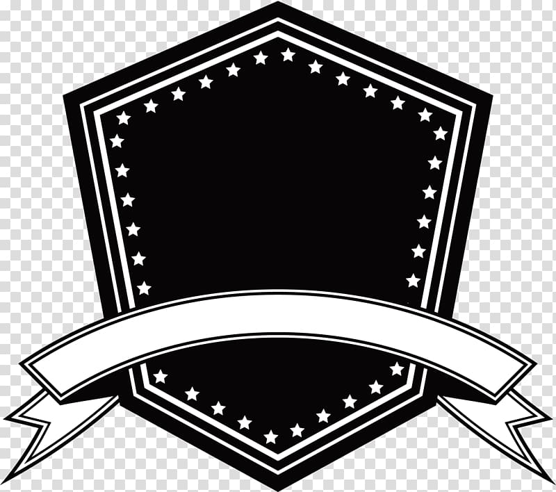 Black Badge and White Ribbon transparent background PNG clipart