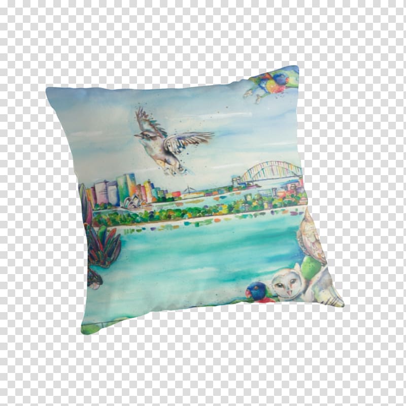 Throw Pillows Cushion Turquoise, birds eye view burger transparent background PNG clipart