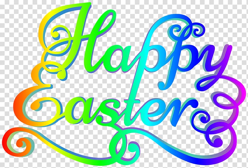 Happy Easter signage, Easter , Rainbow Happy Easter transparent background PNG clipart